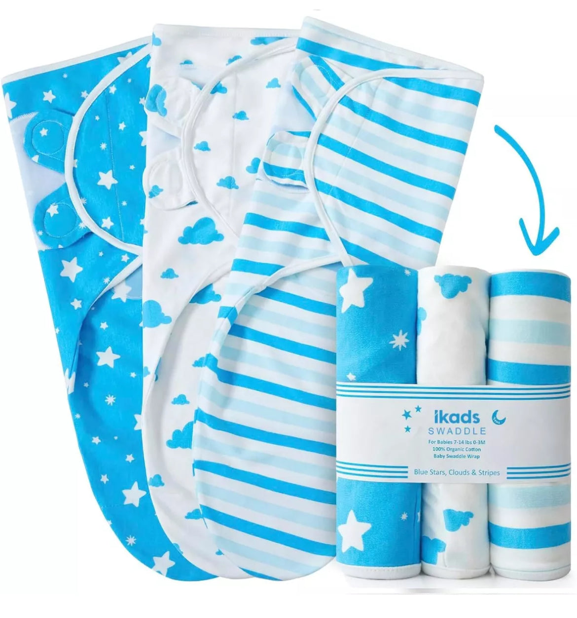 Pack Of 3 Swaddle Wraps