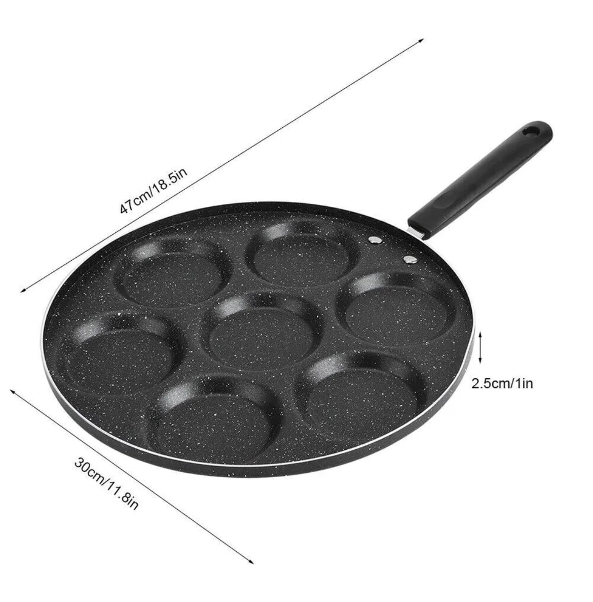 7 Hole Non Stick Frying Pan