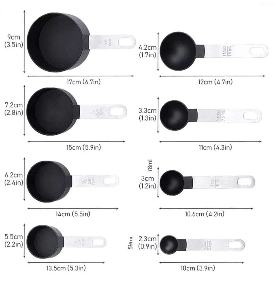 8 Piece Measuring Cups & Spoons Set