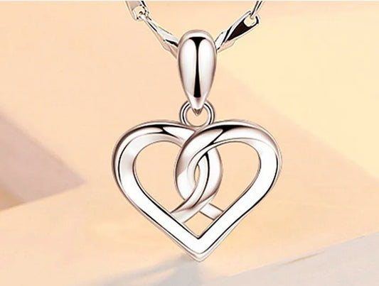 925 Sterling Silver Swirl Heart Necklace