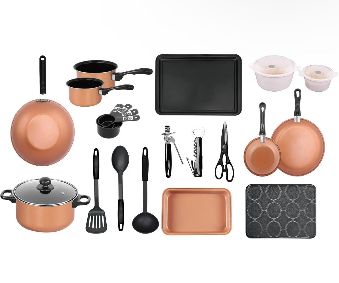 21 Piece Copper Kitchen Starter Set