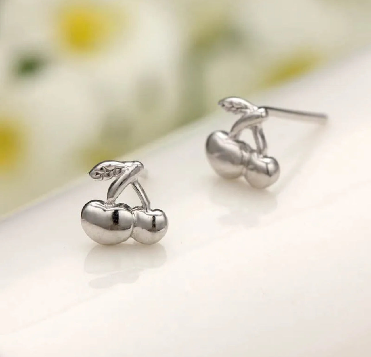 925 Sterling Silver Cherry Earrings