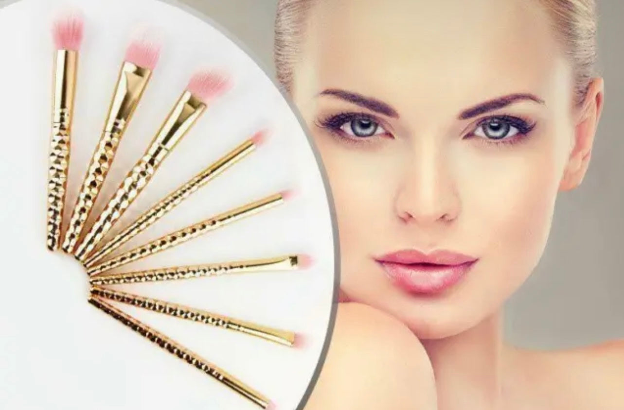 8pc Rose Gold Make-up Brush Set