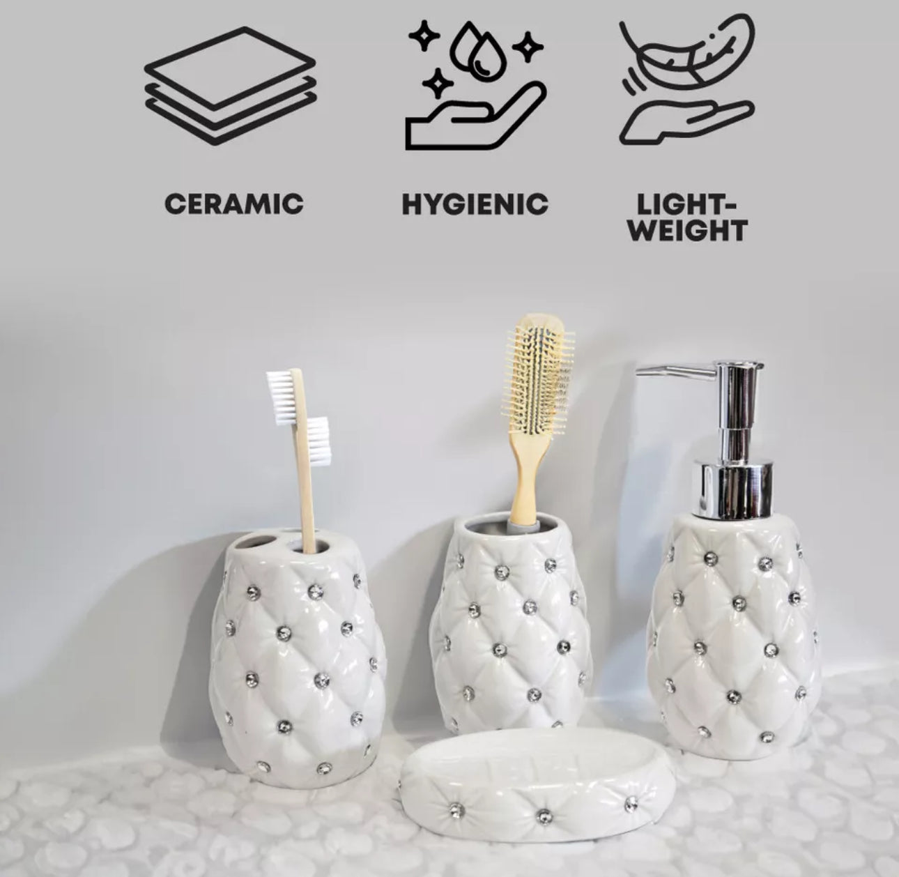 Ceramic Bathroom Accessories Set