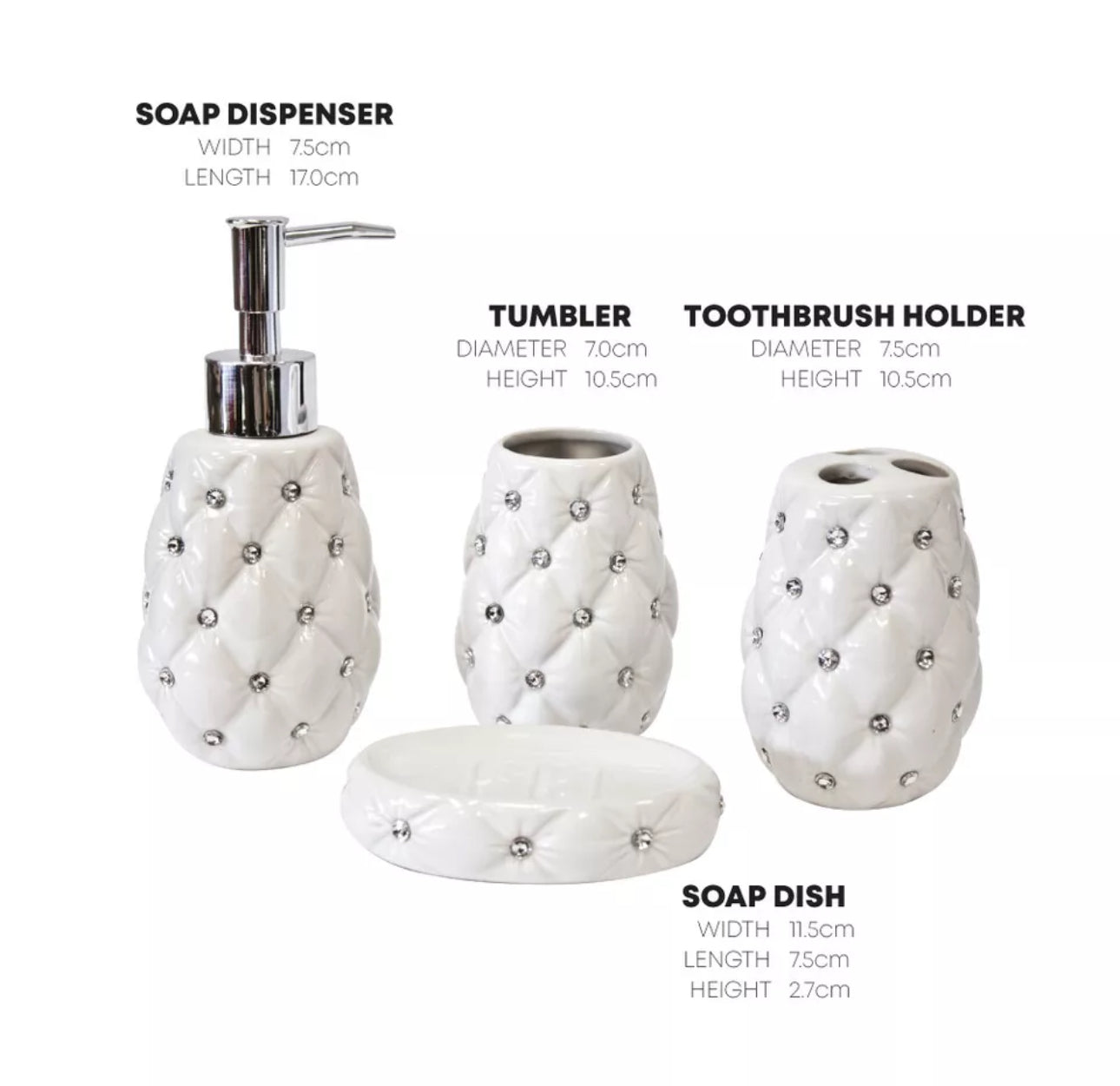 Ceramic Bathroom Accessories Set