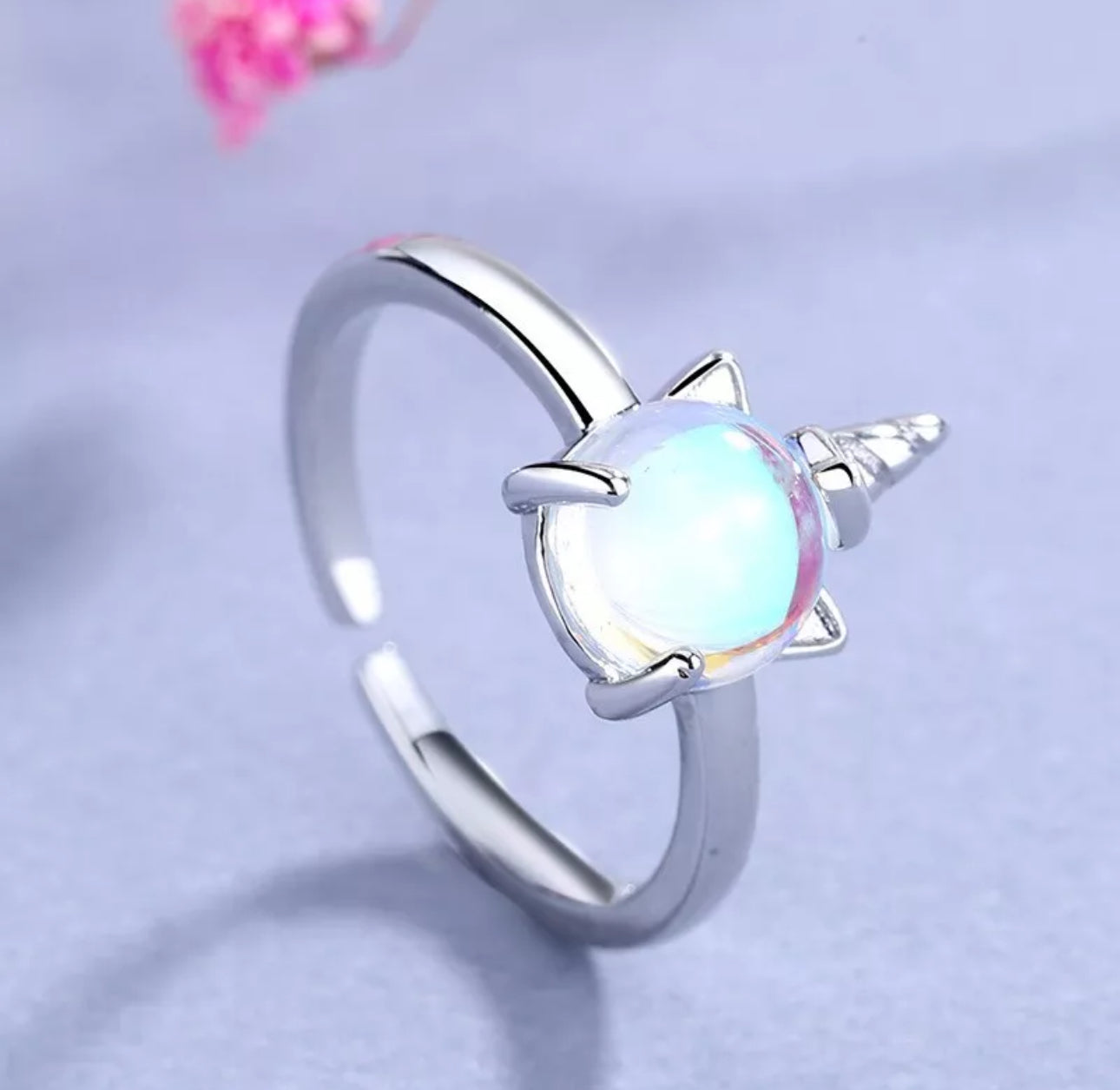 925 Silver Plated Unicorn Ring