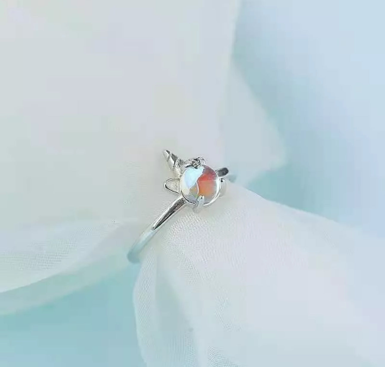 925 Silver Plated Unicorn Ring