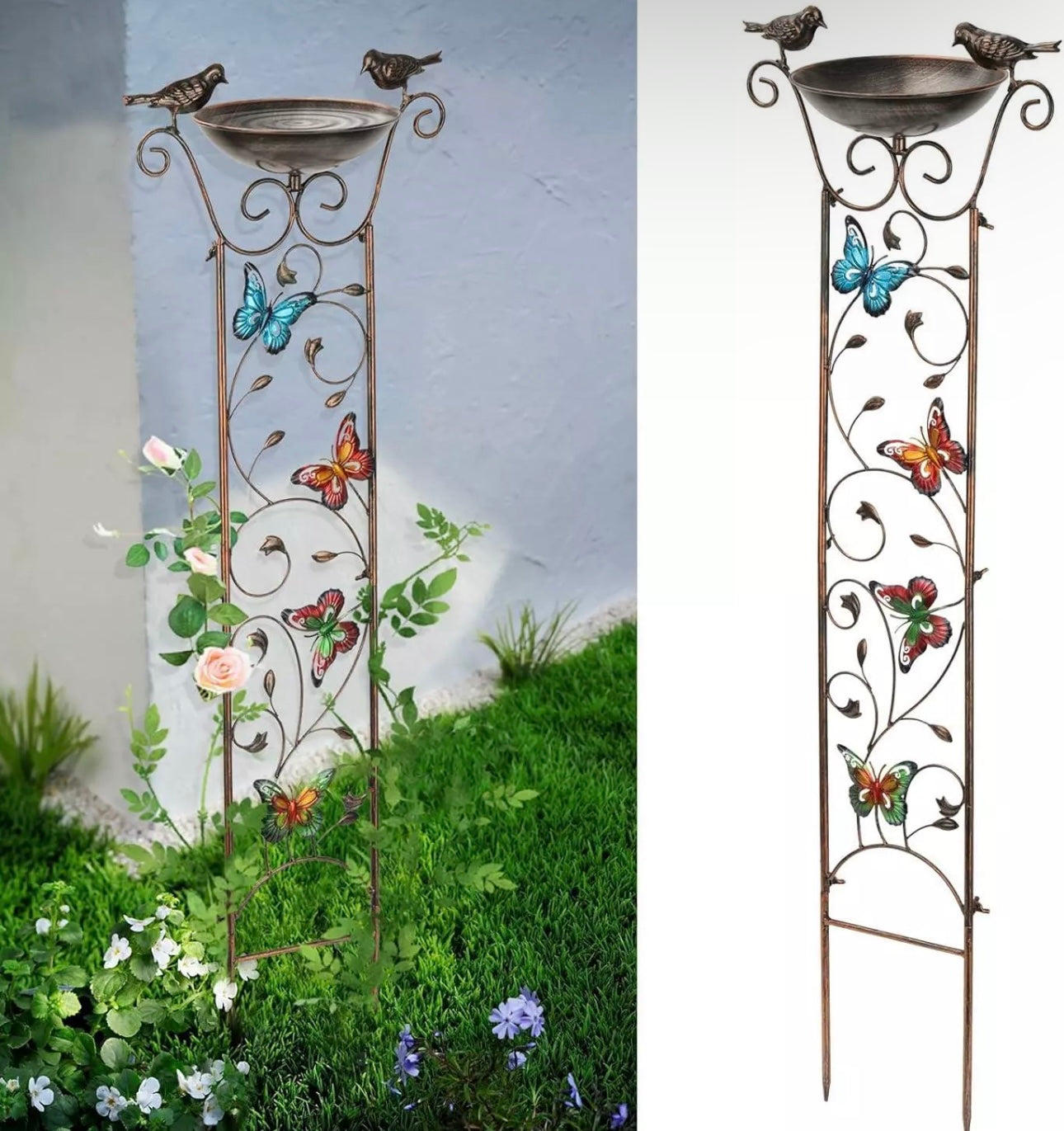 Dual Purpose Trellis and Bird Feeder