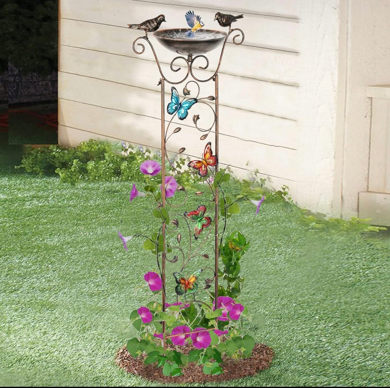 Dual Purpose Trellis and Bird Feeder