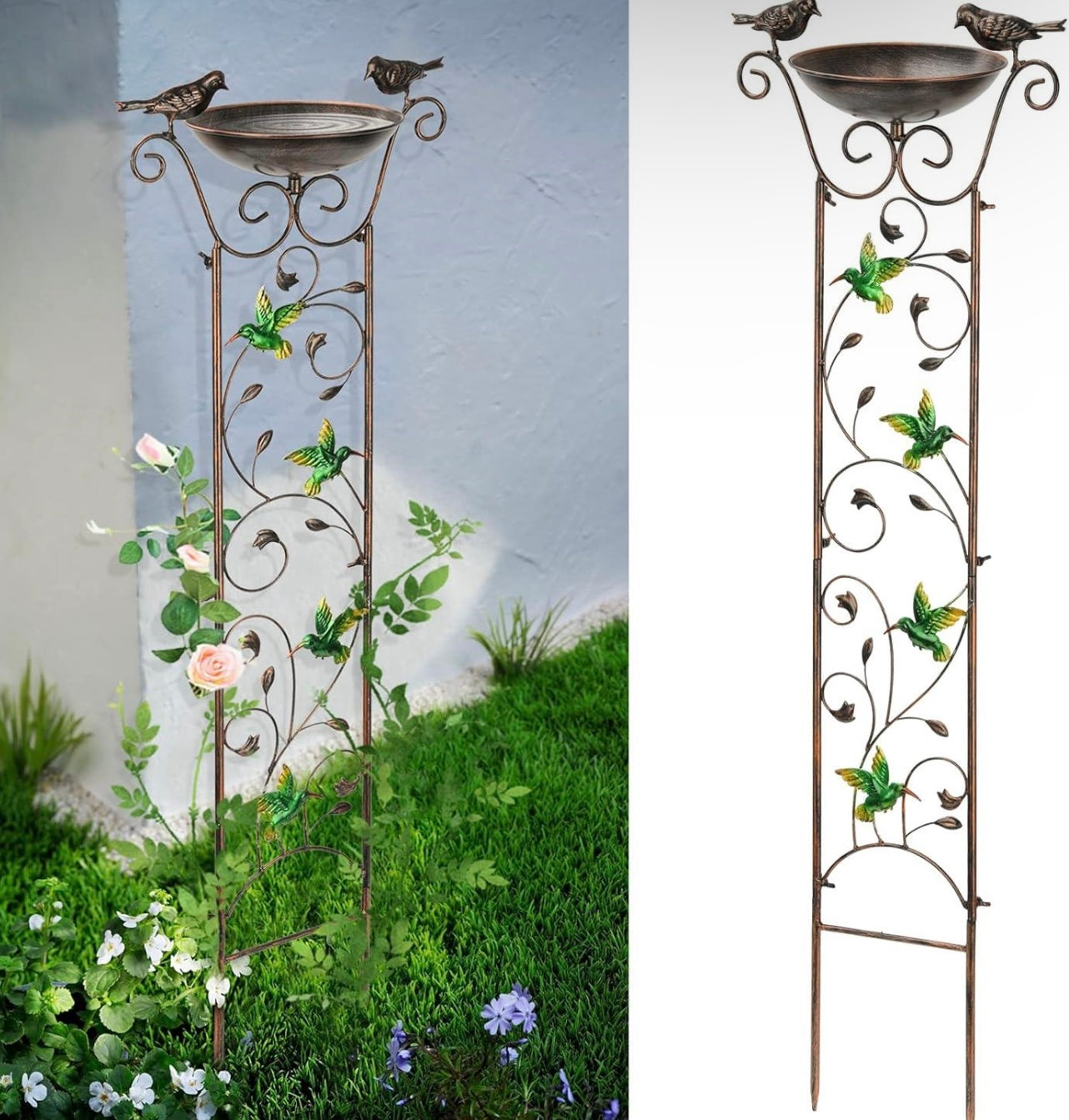 Dual Purpose Trellis and Bird Feeder