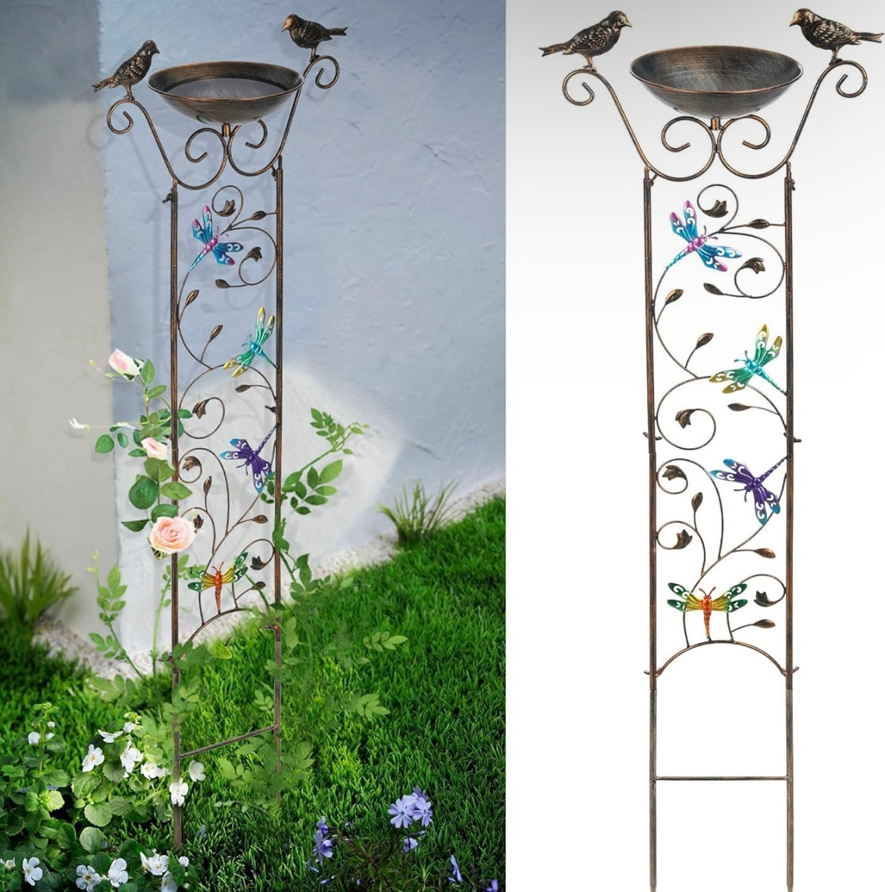 Dual Purpose Trellis and Bird Feeder