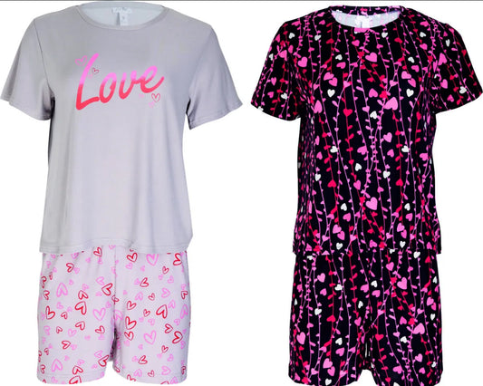 Ladies Love Tshirt/Short Pj Set