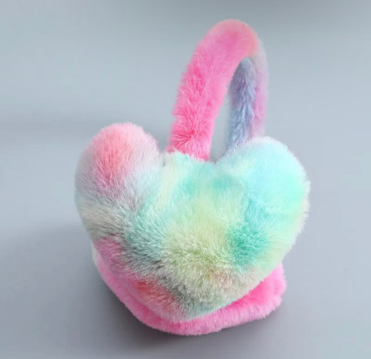 Rainbow Heart Plush Earmuffs