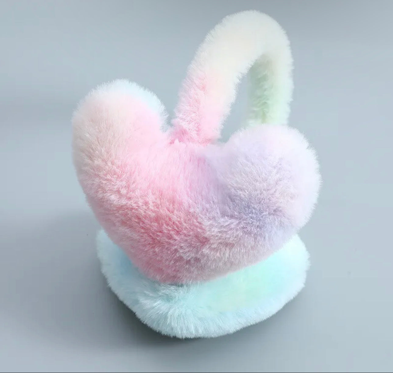 Rainbow Heart Plush Earmuffs