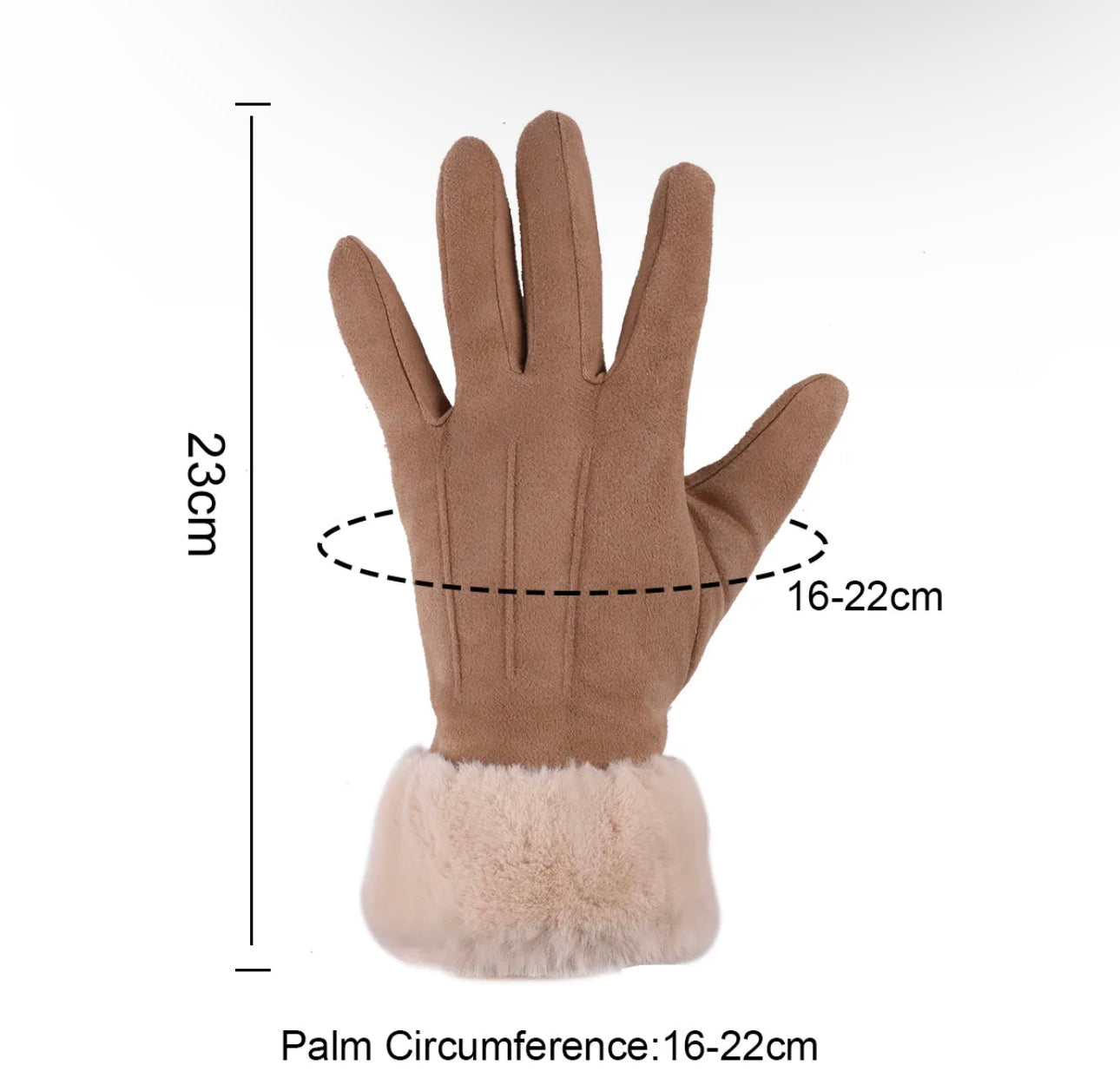 Fur trim Sheepskin Gloves