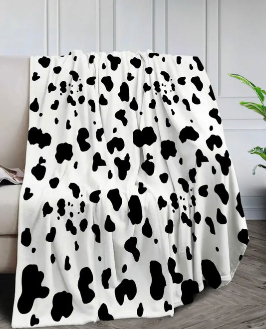 Cow Fleece Hoodie Blanket