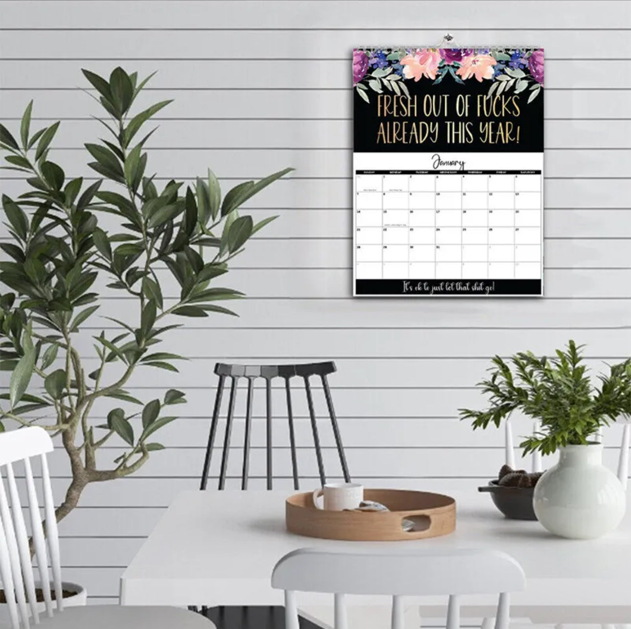 F**k it! Flowery Wall Calendar 2024