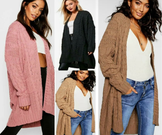 Oversized Baggy Cable Knit Cardigan
