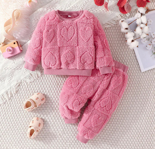 Baby/Toddler Girls Teddy Sweatshirt Set