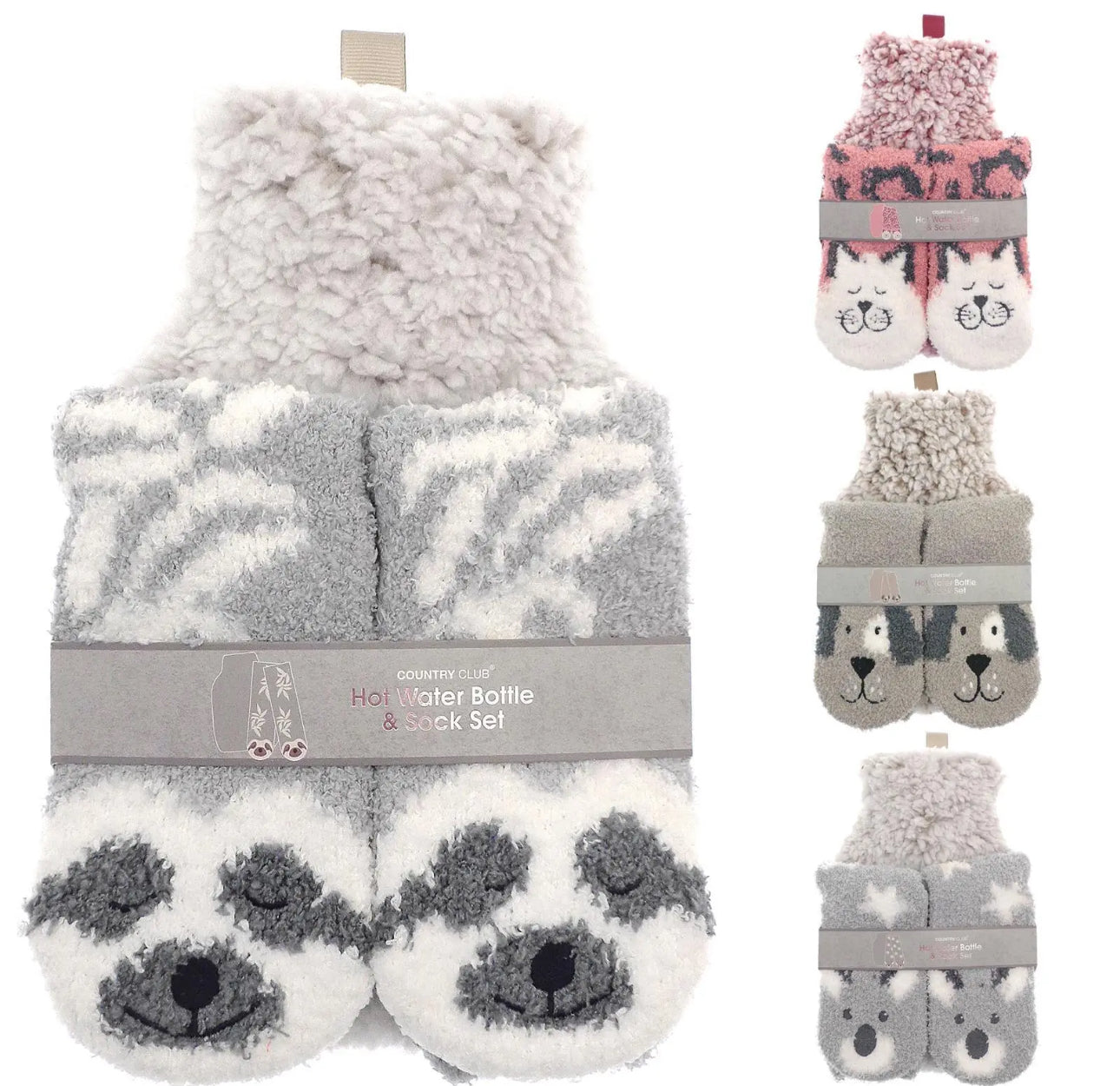 Kids hot water bottle and fluffy socks