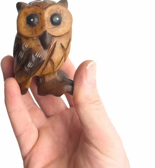 Hand Carved Wooden Owls