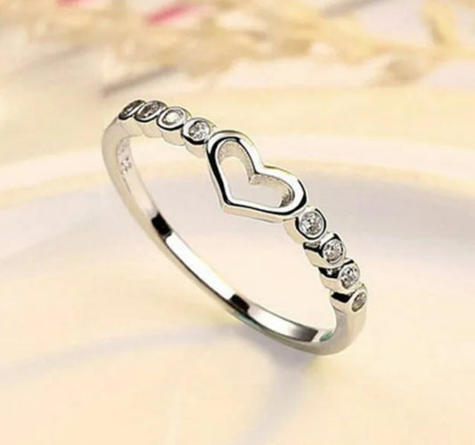 Adjustable Silver Heart Ring