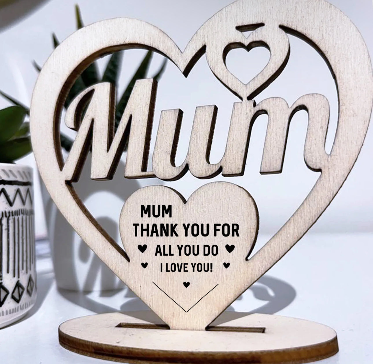 Engraved Mum Heart