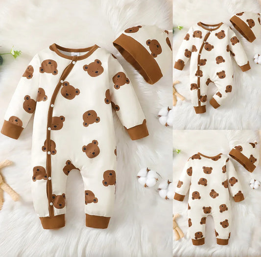 Teddy Bear Romper and Hat