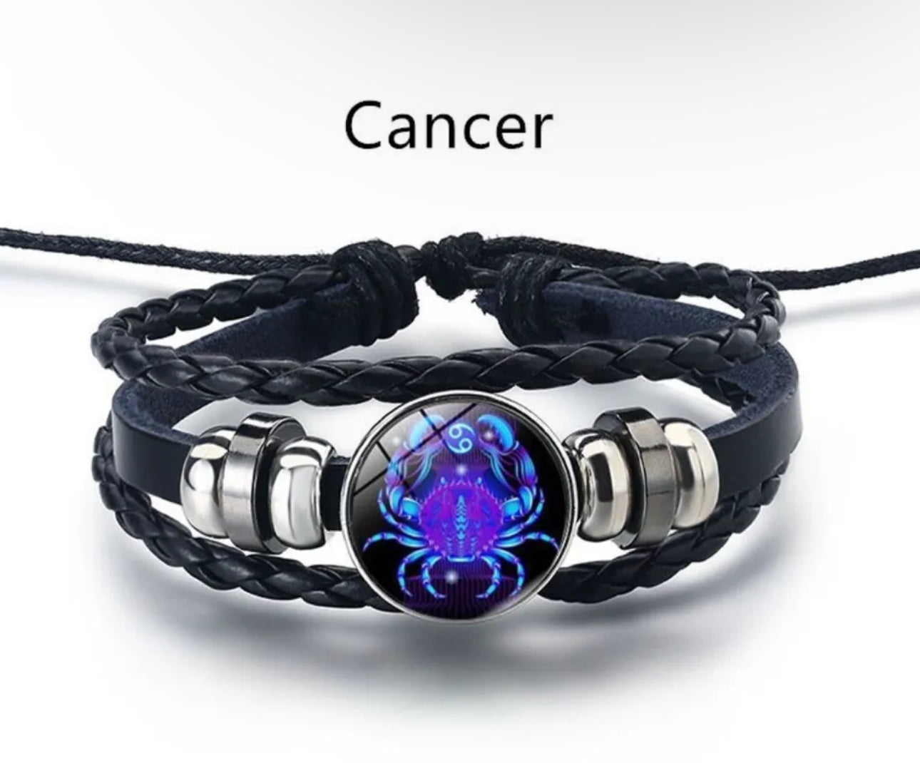 Unisex Luminous Leather Astrology Bracelet