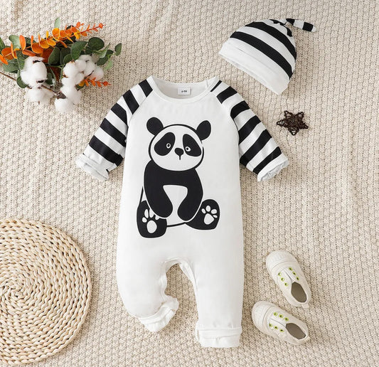 Panda Baby Romper and Hat