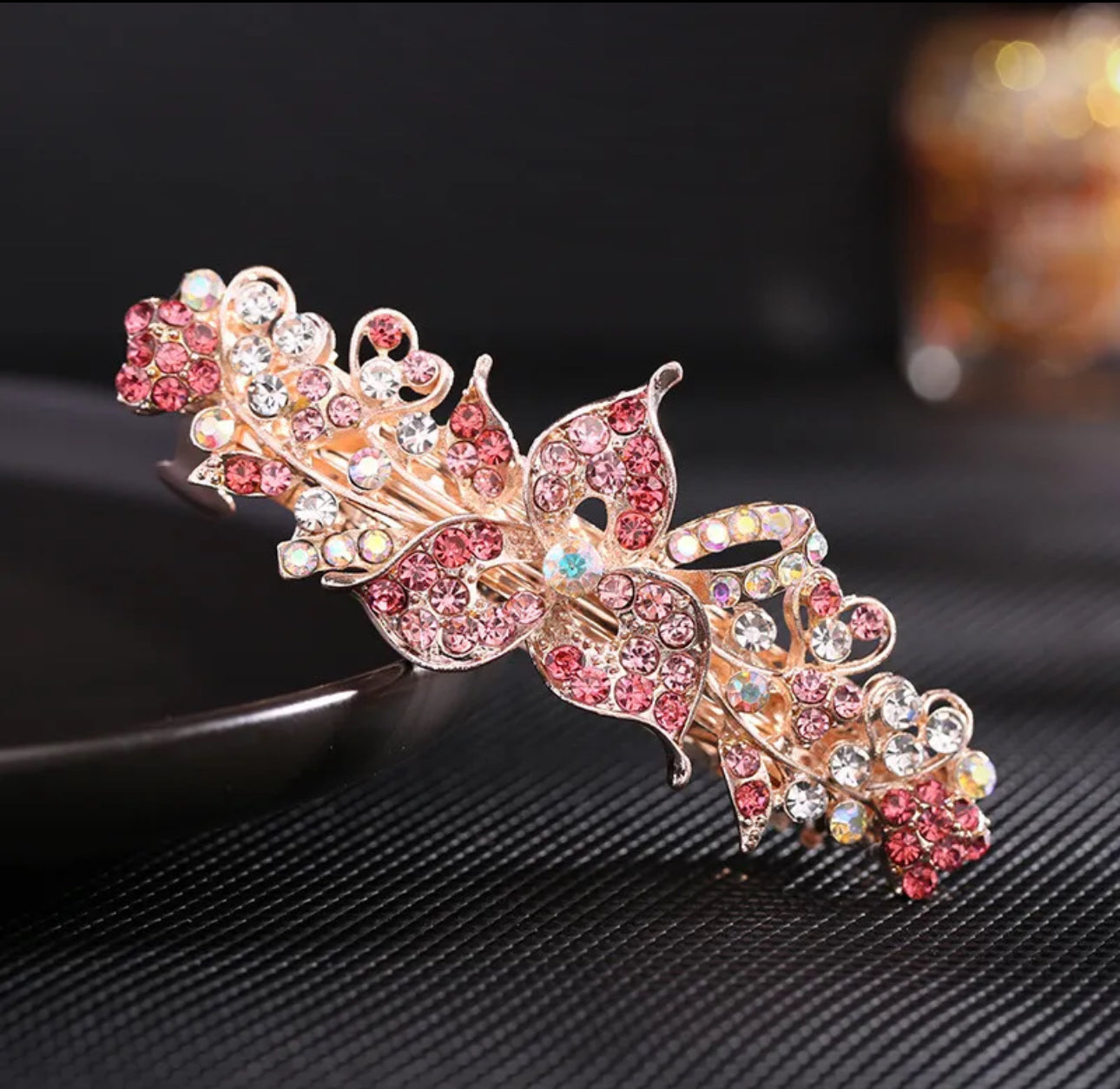 Women’s Large Crystal Flowers Hair Clip
