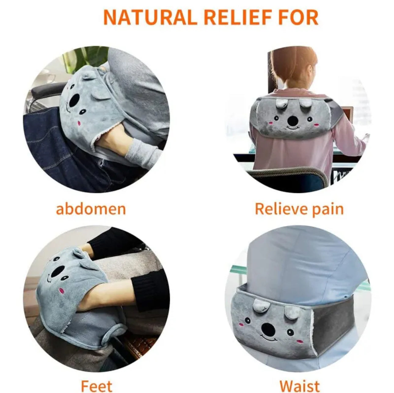 3pc Plush Wearable Hot Water Bottle Pain Relief