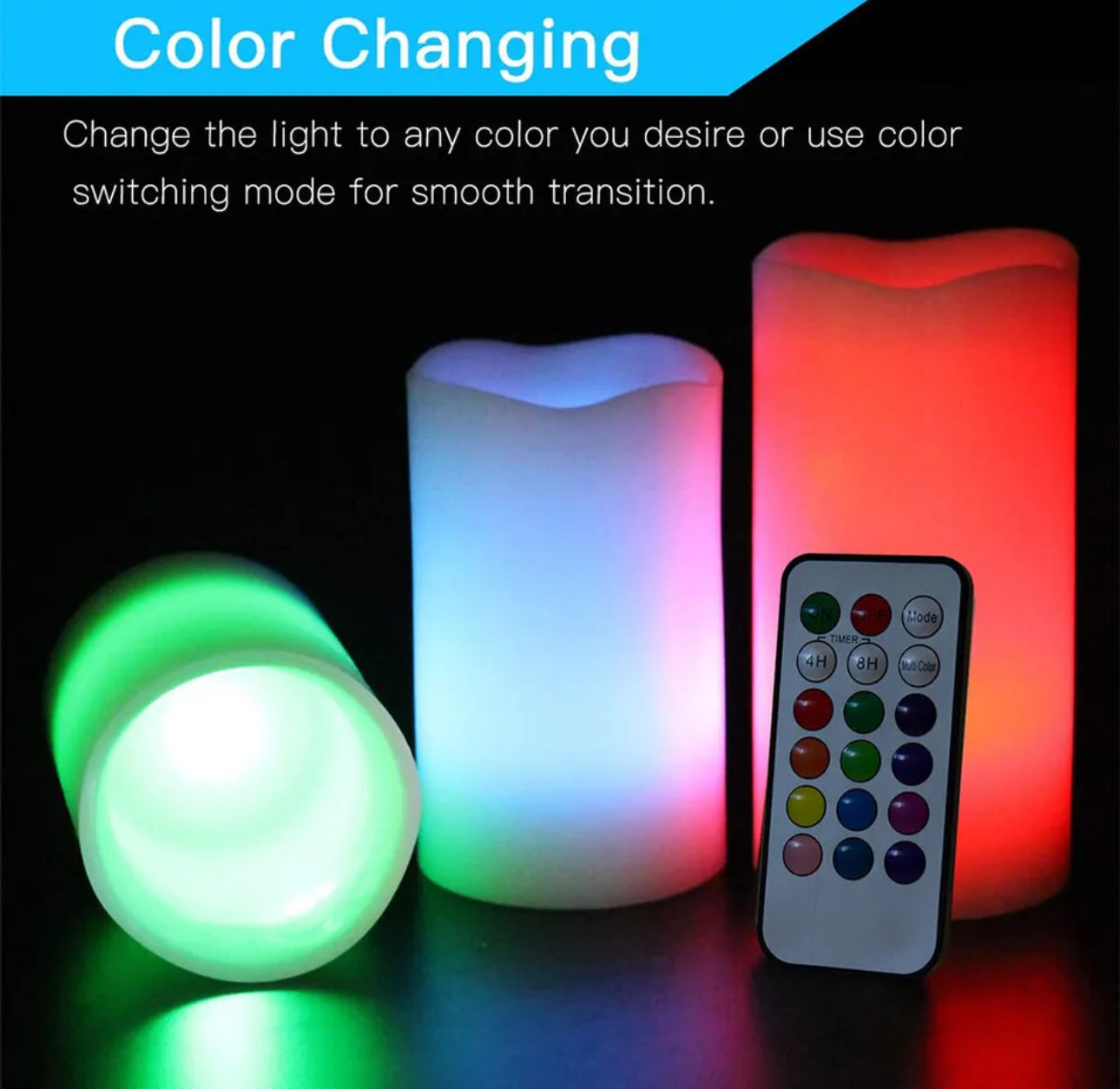 3pc Colour Changing LED Candles