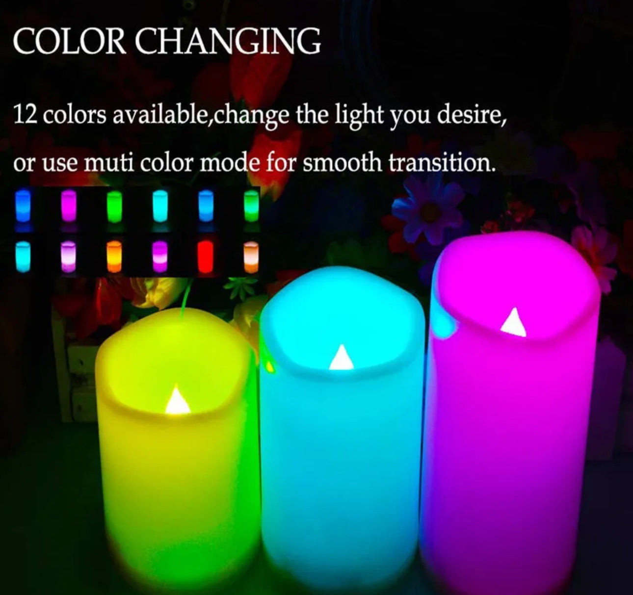 3pc Colour Changing LED Candles