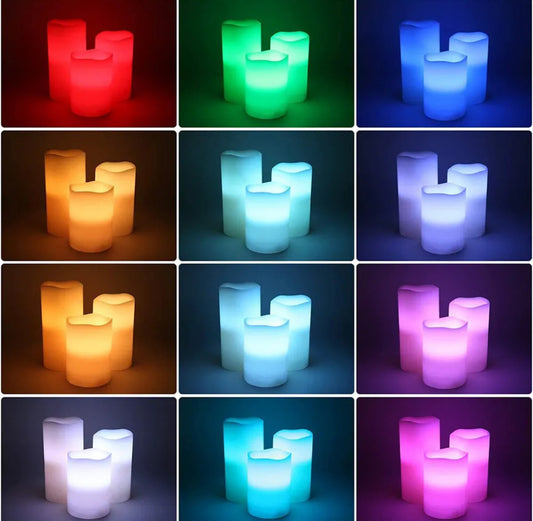 3pc Colour Changing LED Candles