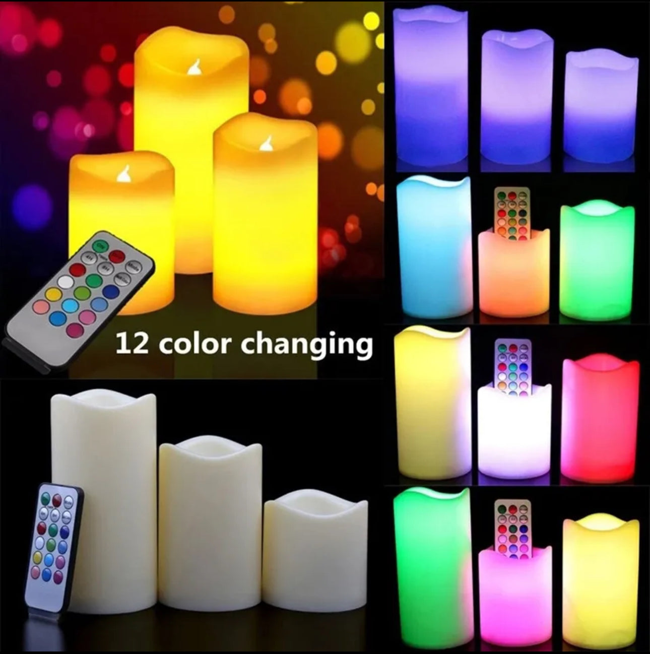 3pc Colour Changing LED Candles