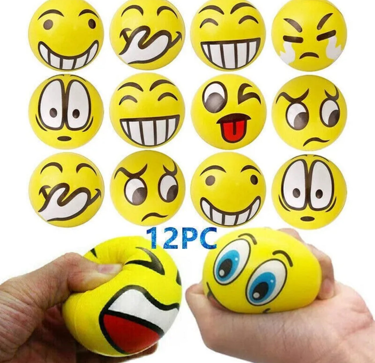 12pcs Emoji Squishy Fidget Toys