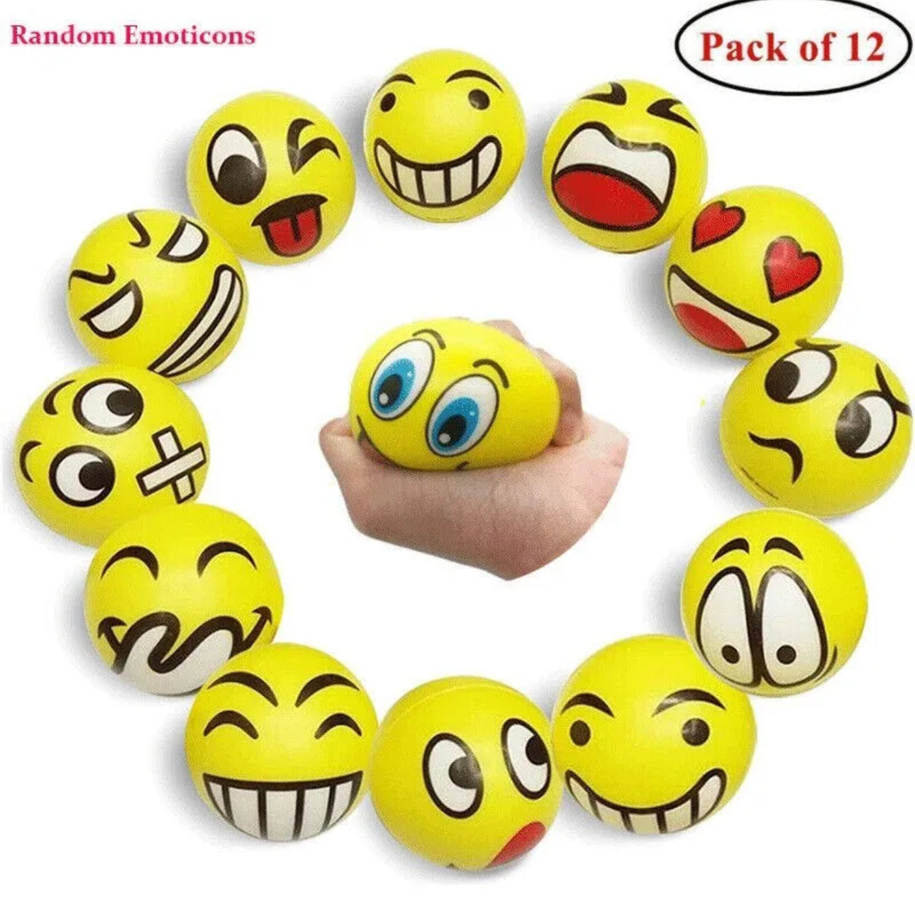 12pcs Emoji Squishy Fidget Toys