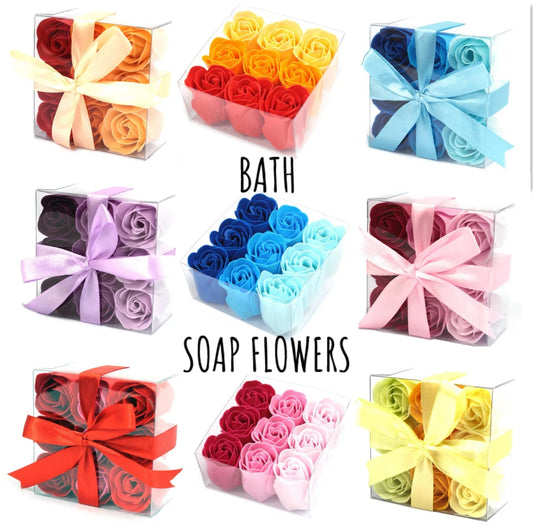 9pc Luxury Soap Flowers boxed