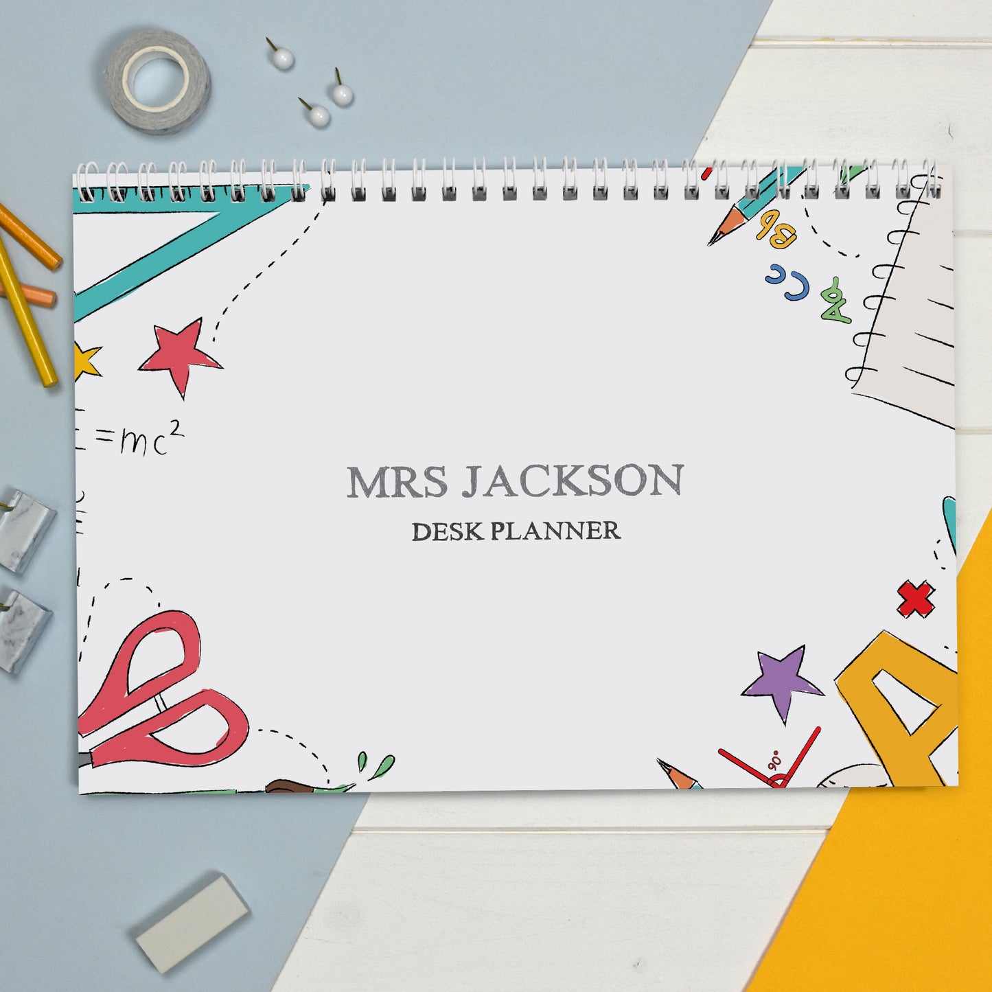 Personalised Teacher A4 Desk Planner