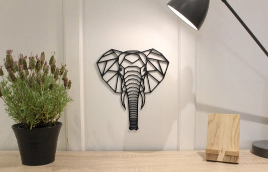 Geometric Elephant Head - Wall Art