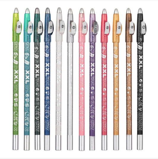 12Pcs Glitter Colour Makeup Pencil