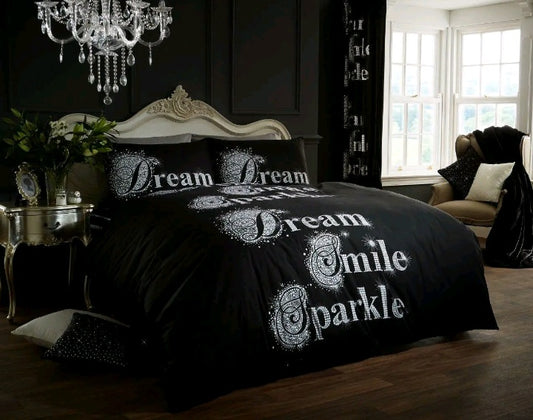 Black Dream & Sparkle Bedding Set
