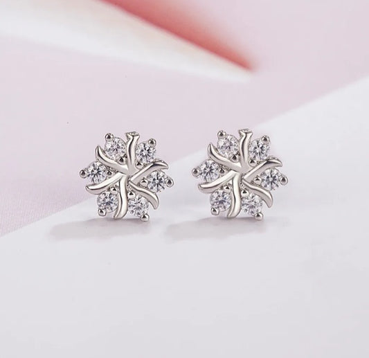 Dainty Swirl Crystal Stud Earrings