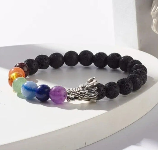 7 Chakra Bracelet Crystal Gemstone Dragon Bracelet