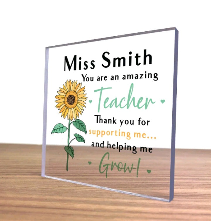 Personalised Teacher Gift Plaque