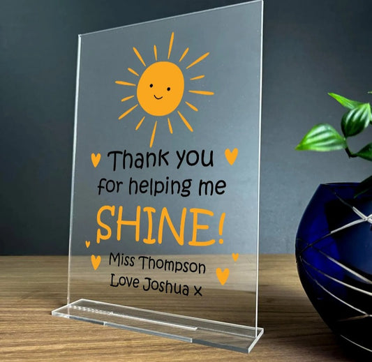 Personalised Shine Teacher Plaque
