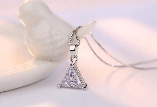 Crystal Triangle Pendant Necklace