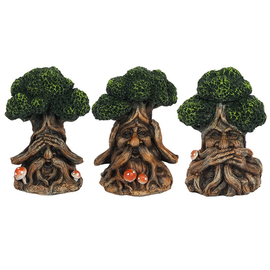 See, Hear, Speak No Evil Green Man Ornaments