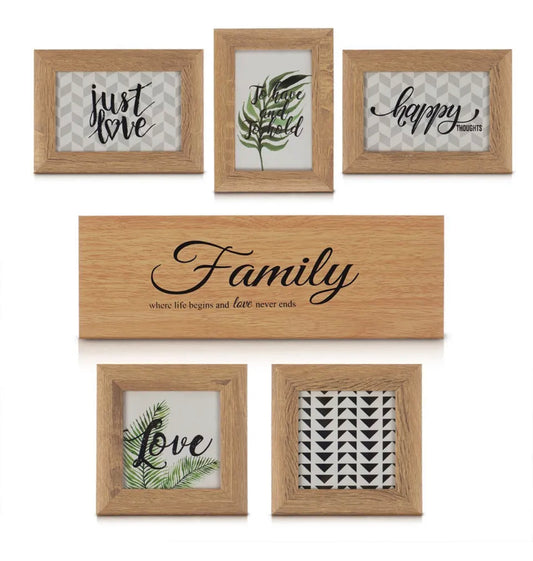 6 Piece Photo Frames & Plaque